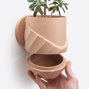 Wall Planter with Hidden Drip Tray - The Cracked Spiral Planter | Plant Pot | Flower Pot | Wall Mounted