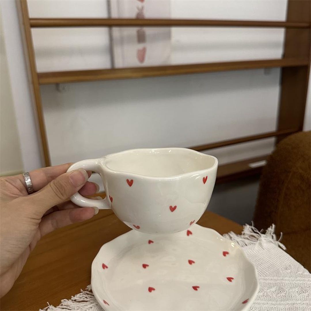 Smug Valentine Ceramic Cup and Saucer, Coffee Cup and Saucer, High ...