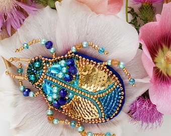Bug Bead Embroidery Brooch Kit, DIY Beaded Jewelry Making Set, Handmade Brooch Pin Craft Kit, Beadwork Jewelry Kit, Handcrafted Gift