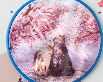Cross Stitch Kit, Counted Cross Stitch Cat, Funny Mini Cross Stitch, DIY Craft Kit For Adults, Easy Modern Embroidery, Christmas Gift