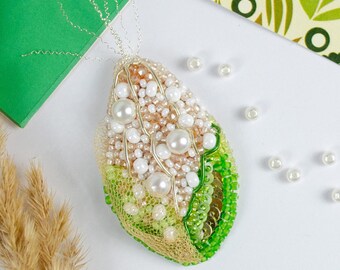 DIY Beaded Brooch Kit, Handmade Floral Jewelry Embroidery Set, Custom Beadwork Kit For Adults, Handcrafted Jewelry Making Kit, Gift For Her