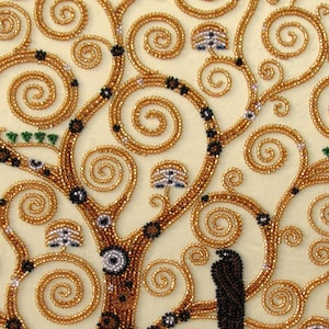 Bead Embroidery Kit Tree of Life, Modern Beaded Embroidery Pattern, DIY Needlepoint Kit, Handmade Craft Kit for Adults, Mother’s Day Gift