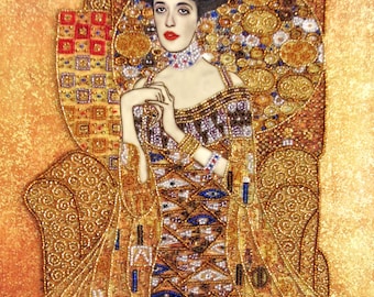 Bead Embroidery Kit, Gustav Klimt Beaded Painting for Beginners, Picture of Beads, DIY Craft Kit for Adults, Gift for Her, Mother’s Day