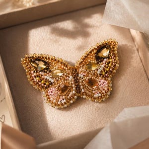 DIY Schmuckherstellung Kit "Glanz der Citrine": Elegante Rocailles Perlen Schmetterling Brosche Kit - Perfektes Geschenk für Liebhaber von handgemachtem Schmuck