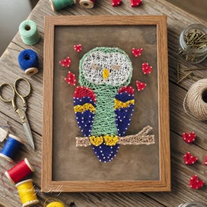 Uil String Art Kit DIY nagel en draad knutselen dieren muurdecoratie cadeau-idee