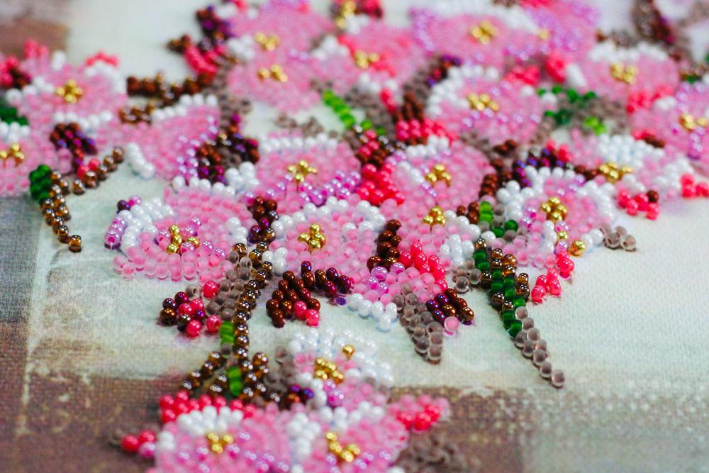 桜ビーズ刺繍アートキット、日本の花柄スクエアキャンバス - Etsy 日本