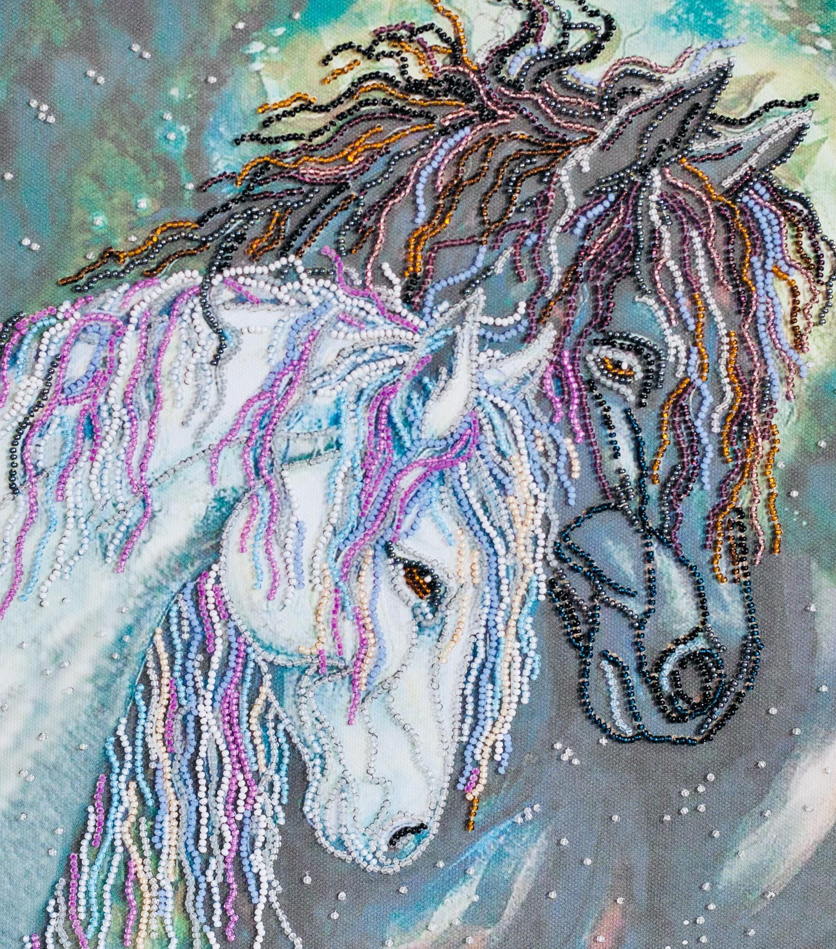 ビーズ刺繍キット、馬の刺繍、馬のアート、ビーズ絵画、刺繍絵画、3D