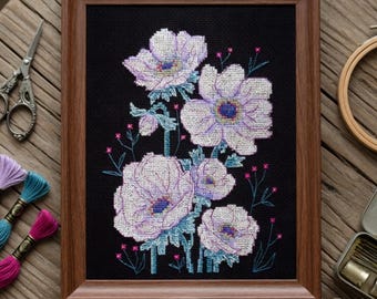 クロスステッチキット 初めてのブーケ 花瓶に入った花 デザイン DIY