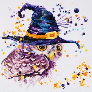 Cross Stitch Kit &quot;Miracles&quot;: Elegant Counted Cross Stitch with Owl Pattern, Fancywork DIY Kit for Home Décor or Gift for Her, Abris Art