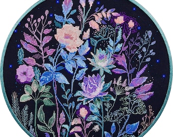 Kit de punto de cruz, bordado de flores fácil, punto de cruz para principiantes, kit de manualidades, bordado a mano, regalo creativo, mini punto de cruz para adultos