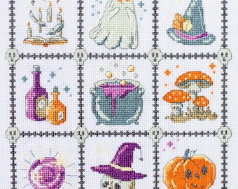 Halloween Cross Stitch Kit, Pumpkin Funny Decor Craft Kit for Adults, 3D Embroidery, DIY Home Decor, Halloween Handmade Gift, Hobby Kit
