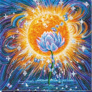 Bead Embroidery Kit &quot;Magic Shine&quot;: Create a Stunning Floral Beadwork Ornament, Perfect Christmas Gift and Home Decor for Her, Abris Art