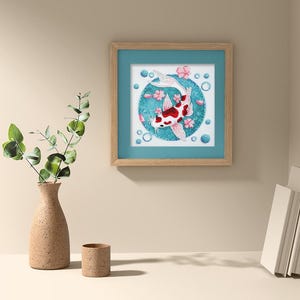 Perlenstickerei Koi Fisch, Perlenstickerei, Nadelspitze Kits, Anfänger Kit, Perlen Kit, Koi Malerei, handgemachtes Geschenk Bild 2