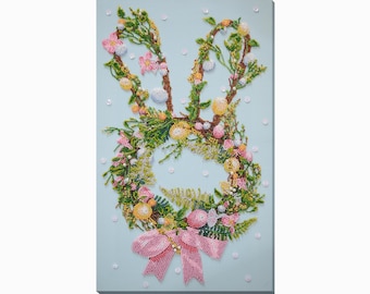 Pärlbroderikit, Pärlblommor, Pärlkit, Hantverkskit för vuxna, Handbroderi, Enkelt broderikit, Väggdekoration för hemmet