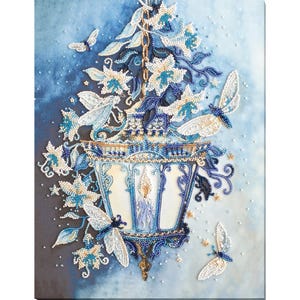 Bead Embroidery Kit &quot;White Magic&quot;: Butterfly and Moth Designs for Beaded Embroidery, Perfect Gift for Her and Elegant Home Decor, Abris Art
