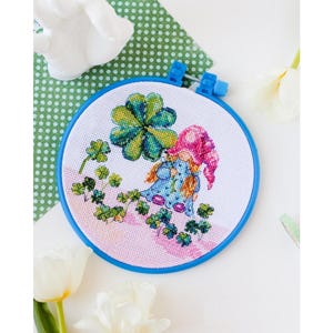 Cross Stitch Kit &quot;Good Luck in Your Hands&quot;: Kids Cross Stitch Set, Funny Embroidery Pattern, and Creative Craft Kit, Gift for her, Abris Art