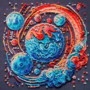 Bead Embroidery Kit, Craft Kits For Adult, Beaded Embroidery, DIY Home Decor, Beading Supplies, 3D Embroidery, Beadwork Kit
