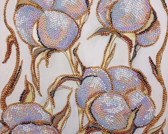 Pärlbroderikit med pärlblommor, DIY-pärlmålning med heminredning, handbroderipärlarbeten, pärlbilds-pysselkit för vuxna
