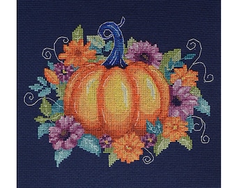 ハロウィンクロスステッチキット初心者向け刺繍セット、かぼちゃのクロスステッチアート、ハロウィンDIYクラフト、クラフト愛好家へのギフト