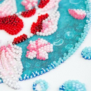Perlenstickerei Koi Fisch, Perlenstickerei, Nadelspitze Kits, Anfänger Kit, Perlen Kit, Koi Malerei, handgemachtes Geschenk Bild 4