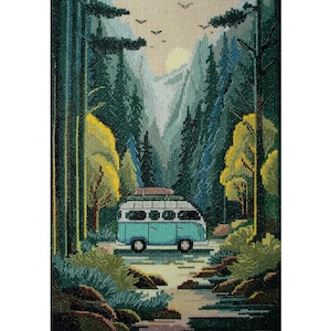 Borduurpakket "Thirst for Adventure", borduurpakket voor volwassenen, compleet patroon, mid-level knutselset, originele kunst, cadeau voor haar