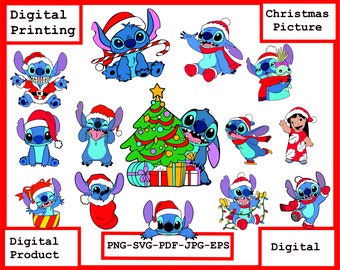 Christmas stitch svg png ,Merry Christmas Svg, Merry Stitchmas Svg, Stitch Layered Svg,blue alien svg ,Family Christmas Svg, Xmas Character