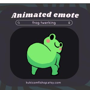 Cute Animated Twitch Emote - Frog Twerking, Funny Chibi Green Frog Dance