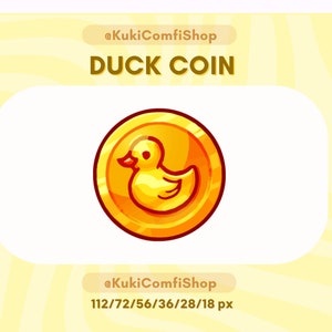 Golden Duck Coin Channel Points for Twitch and Discord, Twitch Emote, Duck, Twitch Channel Points, Badges