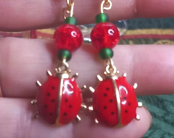 lady bird earrings