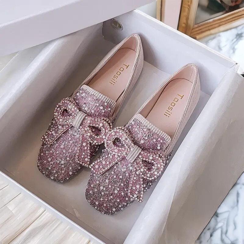 Womens glitter moccasins discount