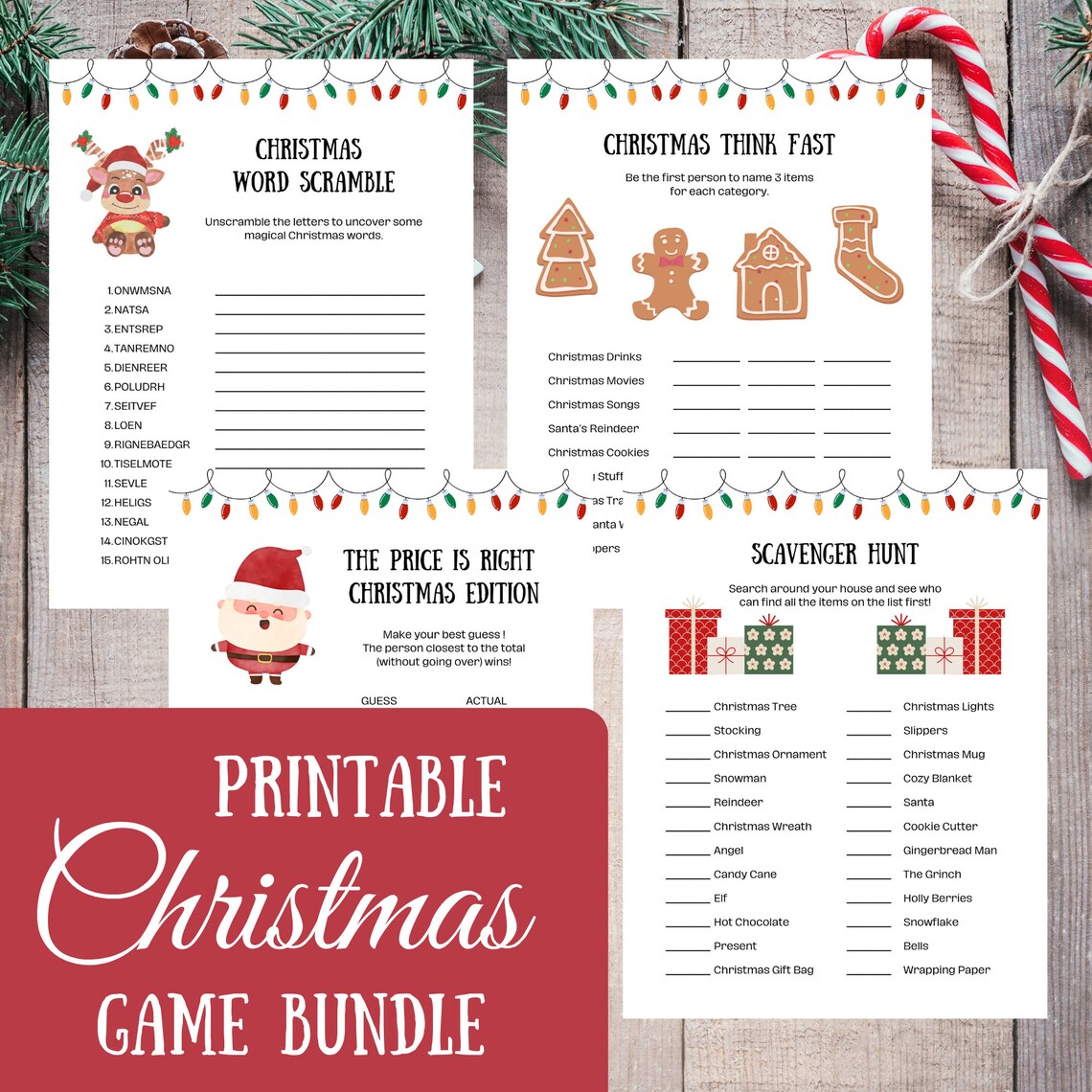 Christmas Game Bundle, Printable Games, Family Games, Holiday Party ...