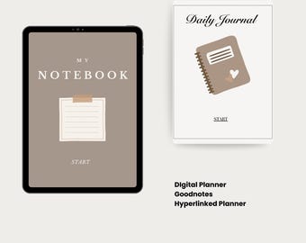 Bundle,Digital Daily Journal, Digital Journal, Goodnotes Journal, Digital Diary, iPad Journal, Hyperlinked Journal,