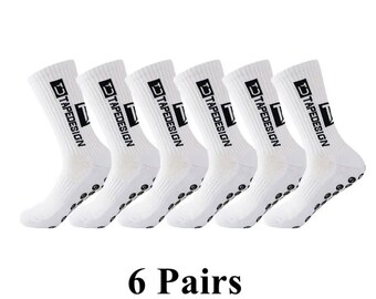 Breathftbl 6 pair sport grip socks for football, basketball, tennis, gym, rugby