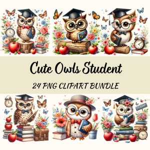 Adorable Owl Teacher Digital Download,Instant Printable Art for Teachers,Whimsical School Owl Illustration,DIY Teacher Gift,Transparent PNG,