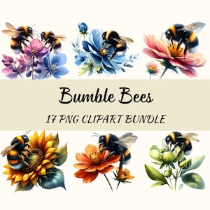 Bumble Bees with Flower, Digital Download , Printable Artwork for Nature Lovers, Instant Print, Wall Decor, Honeybee Illustration