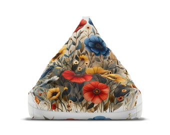 Benutzerdefinierte Wildblume - Schmetterling Sitzsack Stuhlbezug - Cottagecore Ästhetik, Retro Wohnkultur, perfektes Hippie Geschenk - 2 Größen