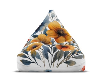 Benutzerdefinierte Wildblume – Schmetterlings-Sitzsack-Stuhlbezug – Cottagecore-Ästhetik, Retro-Wohndekoration, perfektes Hippie-Geschenk – 2 Größen