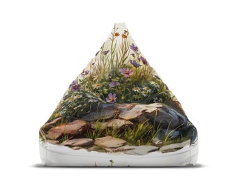 Benutzerdefinierte Wildblume - Schmetterling Sitzsack Stuhlbezug - Cottagecore Ästhetik, Retro Wohnkultur, perfektes Hippie Geschenk - 2 Größen