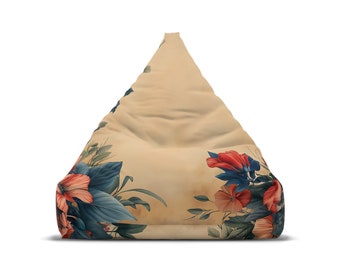 Benutzerdefinierte Wildblume - Schmetterling Sitzsack Stuhlbezug - Cottagecore Ästhetik, Retro Wohnkultur, perfektes Hippie Geschenk - 2 Größen