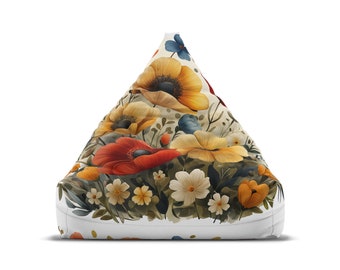 Benutzerdefinierte Wildblume - Schmetterling Sitzsack Stuhlbezug - Cottagecore Ästhetik, Retro Wohnkultur, perfektes Hippie Geschenk - 2 Größen