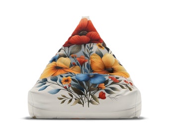 Benutzerdefinierte Wildblume - Schmetterling Sitzsack Stuhlbezug - Cottagecore Ästhetik, Retro Wohnkultur, perfektes Hippie Geschenk - 2 Größen