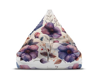 Benutzerdefinierte Wildblume - Schmetterling Sitzsack Stuhlbezug - Cottagecore Ästhetik, Retro Wohnkultur, perfektes Hippie Geschenk - 2 Größen