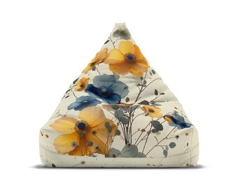 Benutzerdefinierte Wildblume – Schmetterlings-Sitzsack-Stuhlbezug – Cottagecore-Ästhetik, Retro-Wohndekoration, perfektes Hippie-Geschenk – 2 Größen