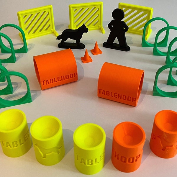 Hoopers-Agility-Parcours Tablehoop Hoopers-Trainingshilfe 3D-Druck Miniaturformat 1:24