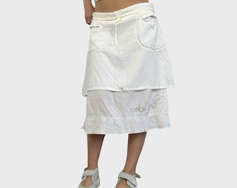 Cop Copine White Midi Skirt - L