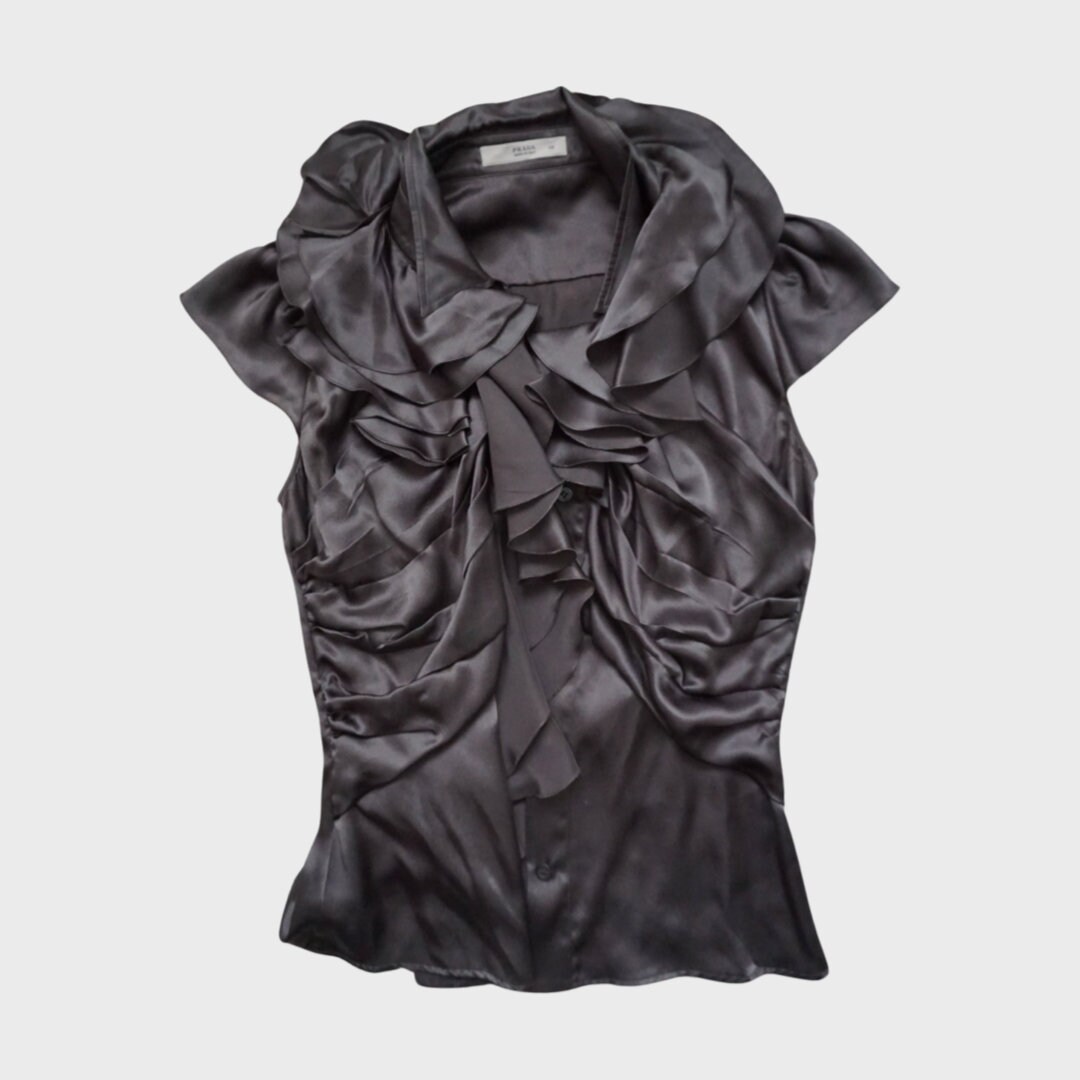 Prada Silk Ruffle Bouse - Etsy