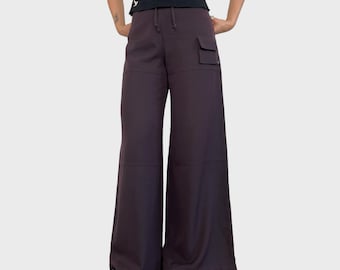 Cop Copine Burgundy Wide Leg Trousers - S