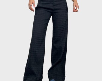 Cop Copine Thick Check Wide Leg Trousers - S/M