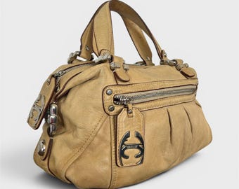 Roberto Cavalli Tan Leather Handbag