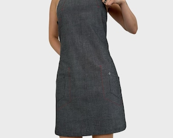Cop Copine Grey Structured Buckle Mini Dress - S